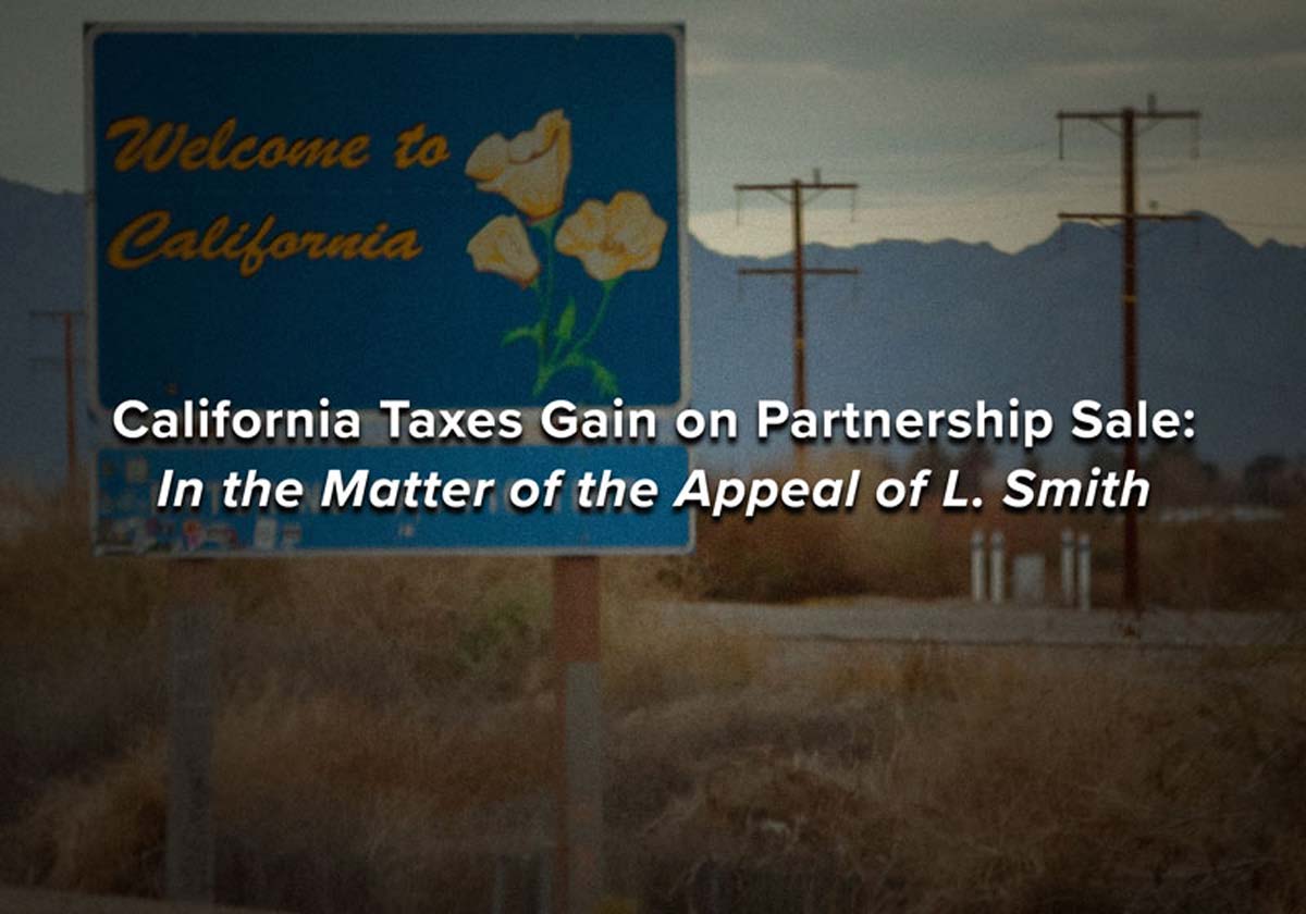 California Taxes Gain on Partnership Sale img