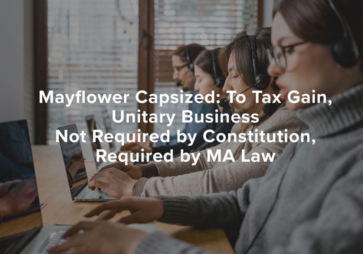 mayflower capsized to tax gain unitary business img